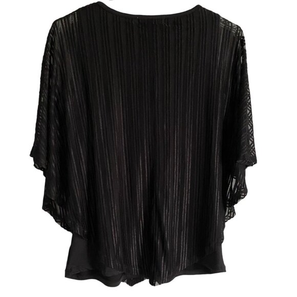 Sweet Violet Black Sheer Layered Poncho Top Women's Medium NEW NWT - Picture 8 of 10